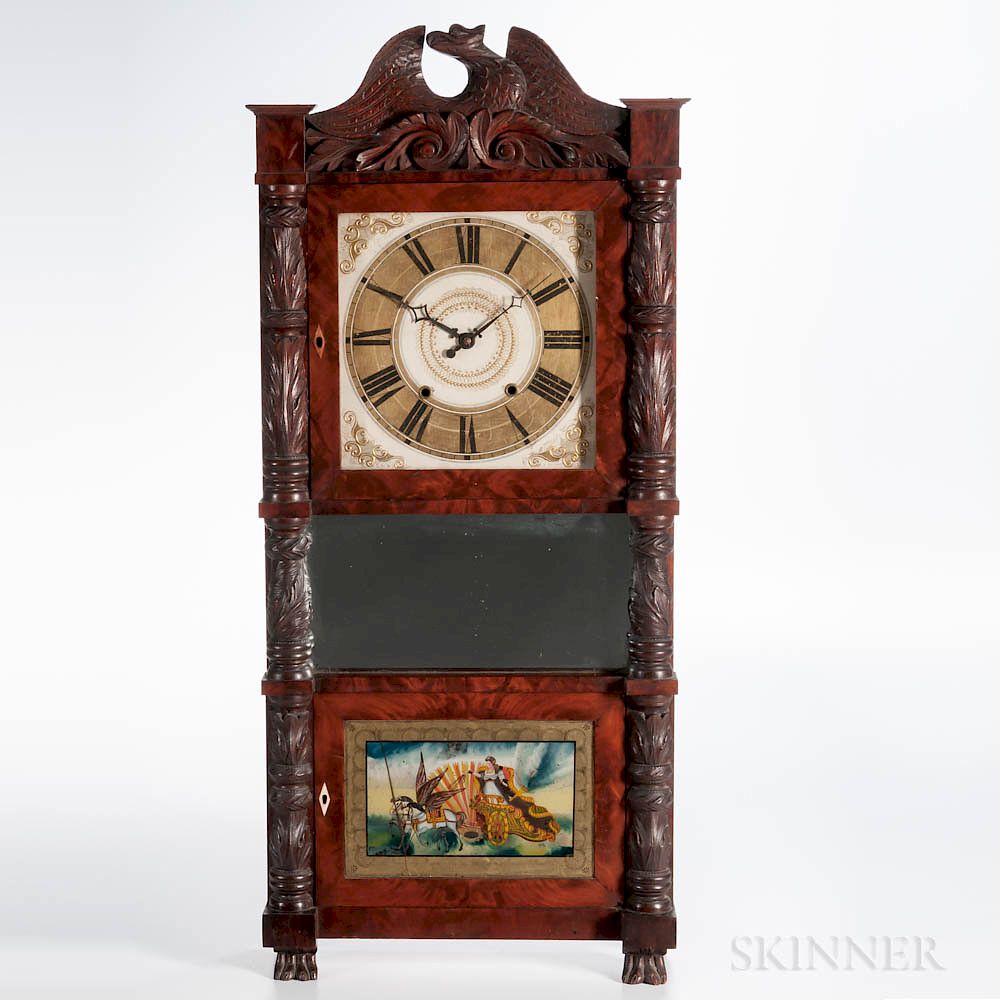 Appraisal: Riley Whiting Eight-day Triple-decker Shelf Clock Riley Whiting Eight-day Triple-decker