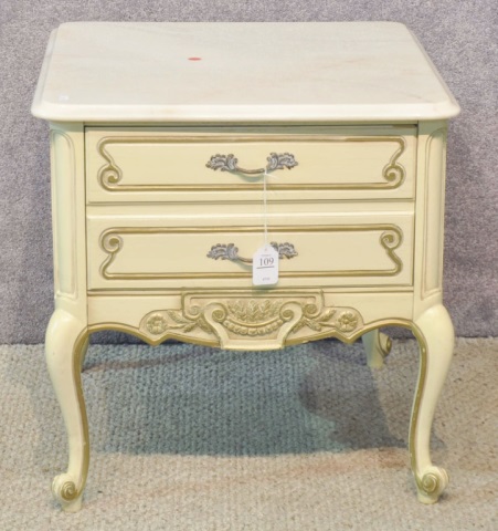 Appraisal: French Provincial StandWith drawer and marble top x x