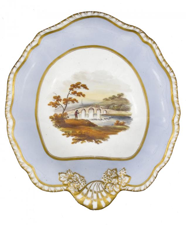 Appraisal: AN H R DANIEL SECOND GADROON DESSERT DISH painted with