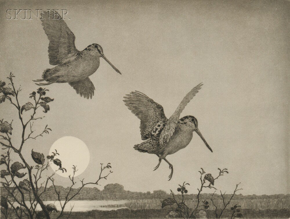 Appraisal: Aiden Lassell Ripley American - Two Fowling Subjects Flight Woodcock