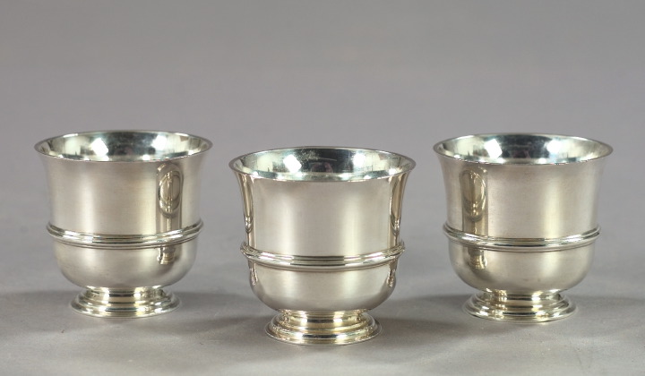 Appraisal: Trio of Weighty Ensko New York Sterling Silver Footed Beakers