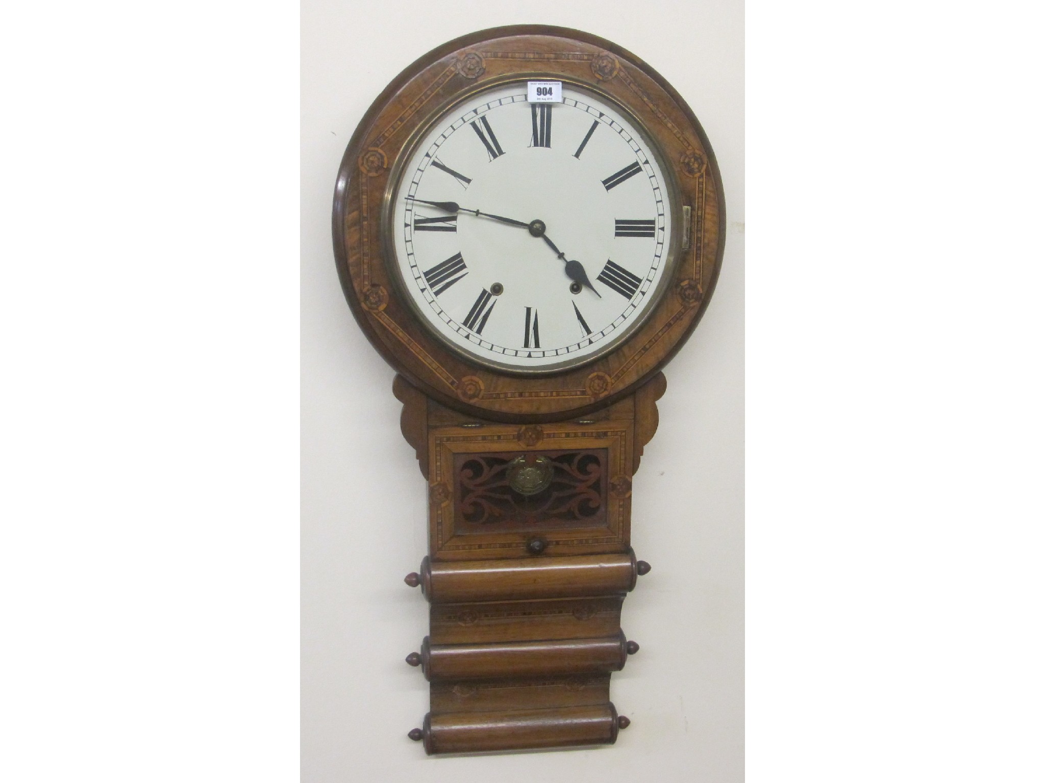 Appraisal: Victorian walnut wall clock