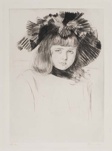 Appraisal: PAUL C SAR HELLEU Jeune Fille au Chapeau Drypoint x