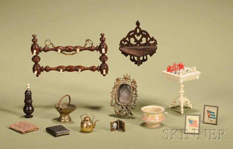 Appraisal: Thirteen Miniature Accessories mainly Germany late th century comprising a