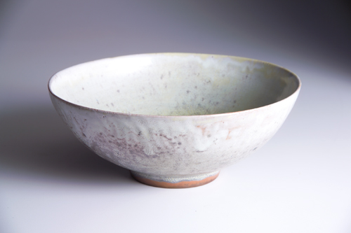 Appraisal: J MOLLER PETERSON Denmark Hemispherical stoneware bowl covered in light