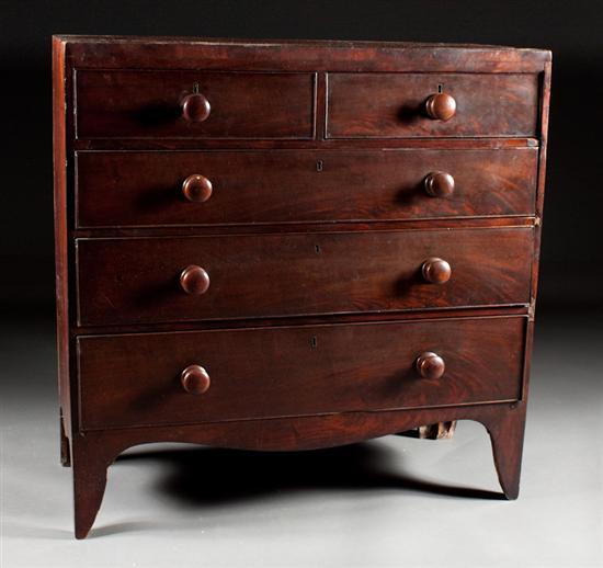 Appraisal: George IV mahogany chest of drawers circa two short over