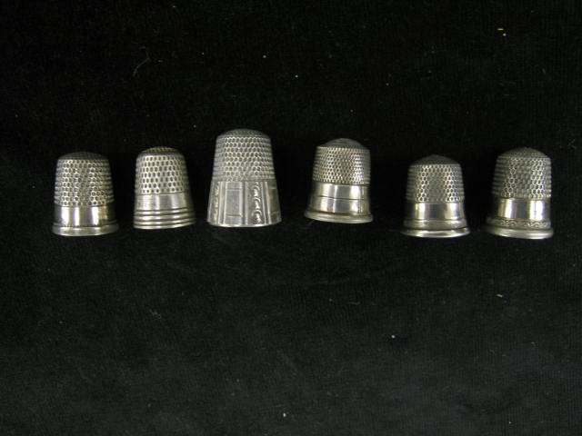 Appraisal: Collection of Sterling Silver Thimbles assorted sizes styles