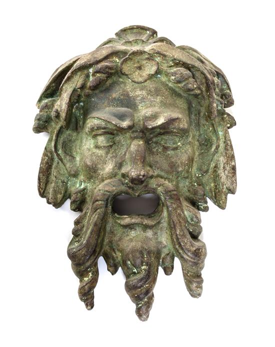 Appraisal: Sale Lot A Neoclassical Patinated Cast Stone Mask th th