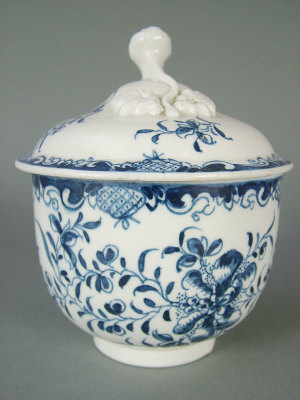 Appraisal: Late th century Worcester blue and white cup and cover