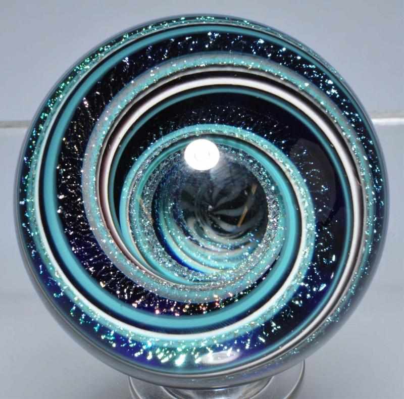 Appraisal: Filip Vogelpohl Marble Description Vortex with blue and black inside