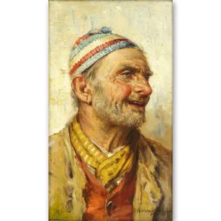 Appraisal: Donatus Buongiorno American - Oil painting on canvas Italian Fisherman