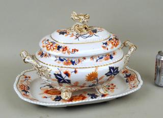 Appraisal: Mason's Ironstone Tureen Underplate Mason's ironstone tureen and underplate Enamel