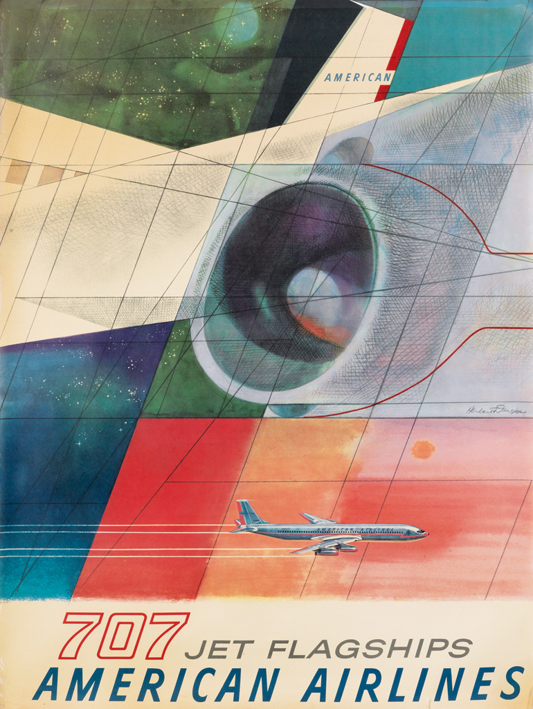 Appraisal: HERBERT DANSKA - AMERICAN AIRLINES JET FLAGSHIPS Circa x inches