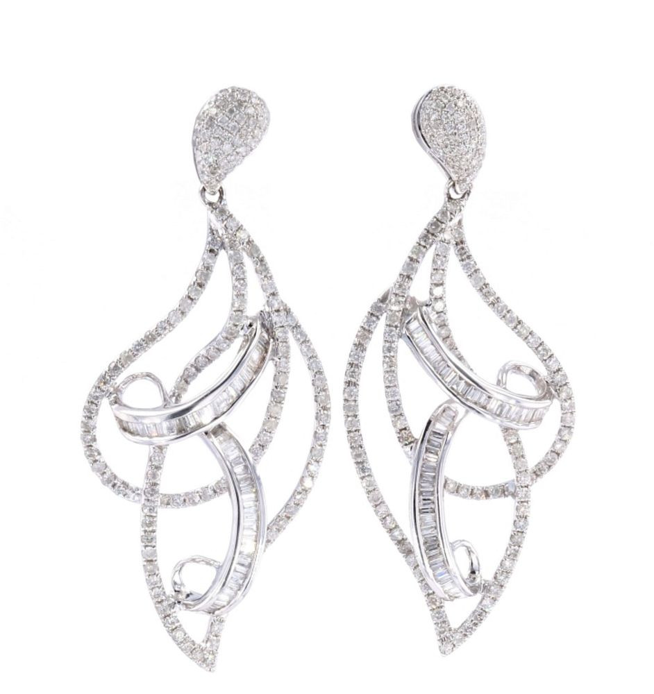 Appraisal: Vintage Diamond k White Gold Ribbon Earrings Featured in this