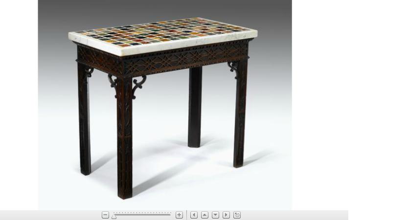 Appraisal: Fine George II mahogany and specimen marble top side tablecirca