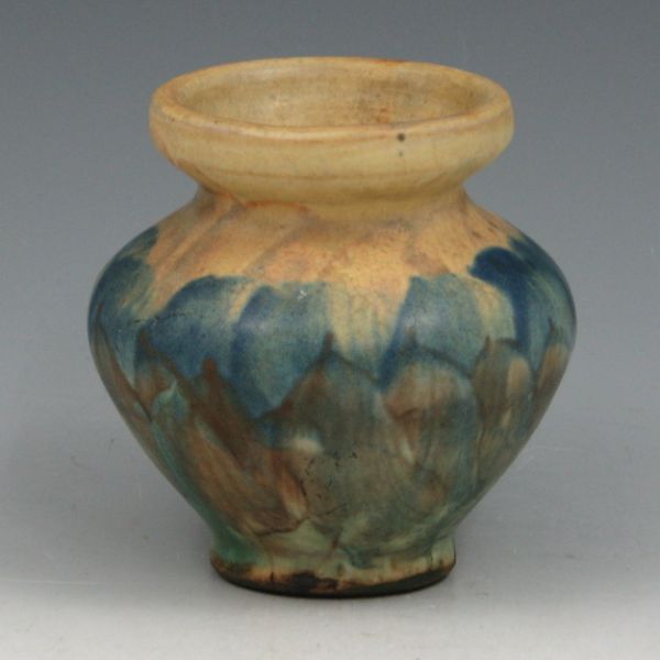 Appraisal: Peters Reed Landsun cabinet vase in blue brown yellow and