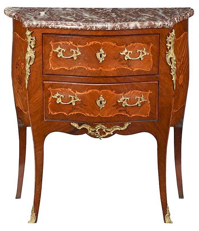 Appraisal: Louis XV Style Bronze Mounted Marble Top Commode French th