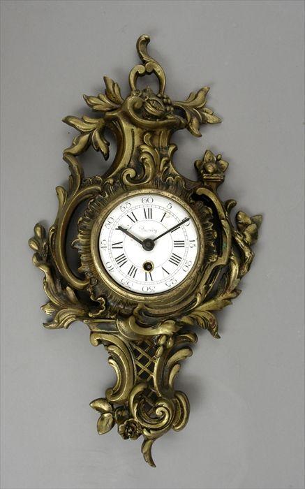 Appraisal: Louis XV-Style Brass Cartel Clock x in