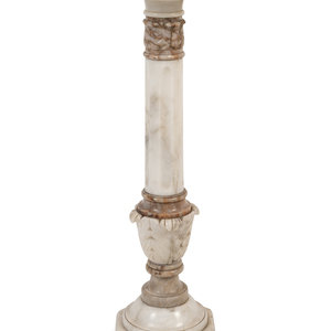 Appraisal: A Continental Alabaster Pedestal th Century Height x width of