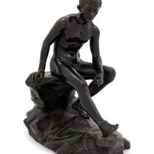 Appraisal: A Grand Tour Bronze Figure of Seated Hermes After the