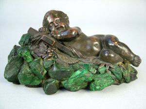 Appraisal: A mid th century Russian bronze figure of an infant