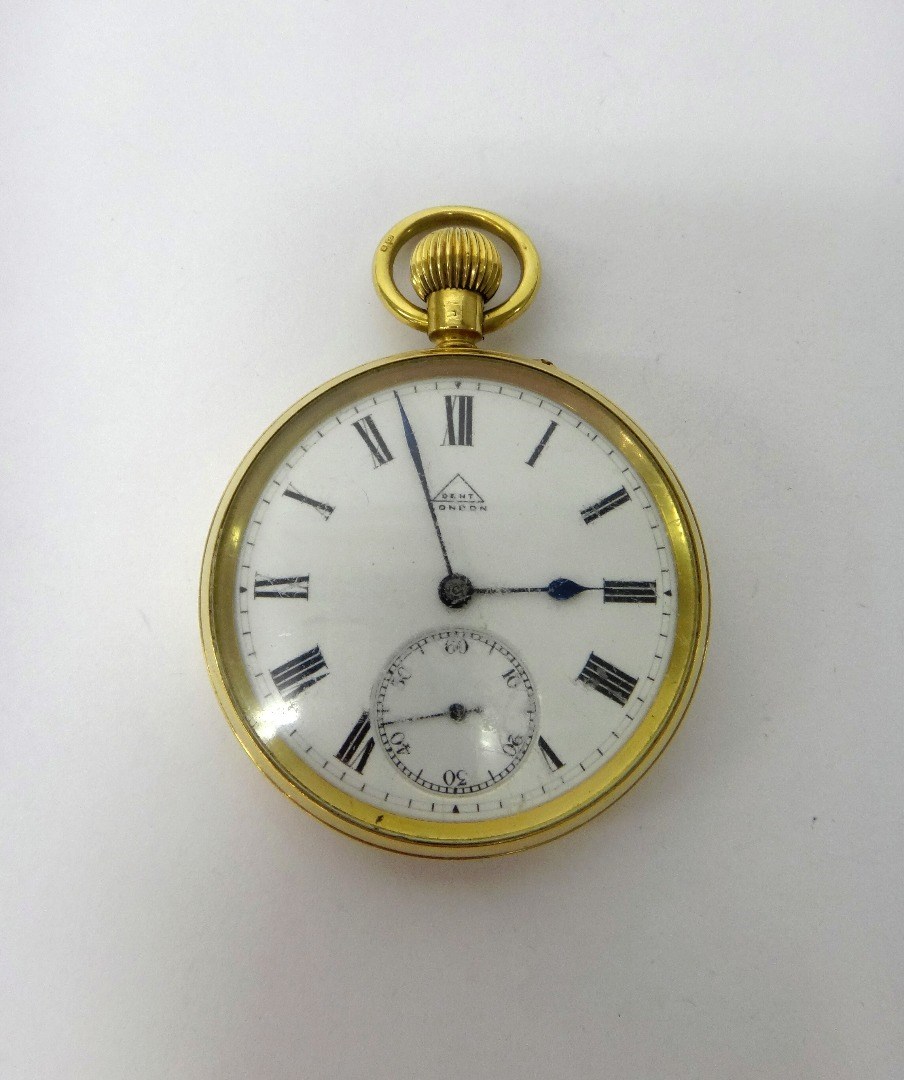 Appraisal: An ct gold cased keyless wind openfaced pocket watch the