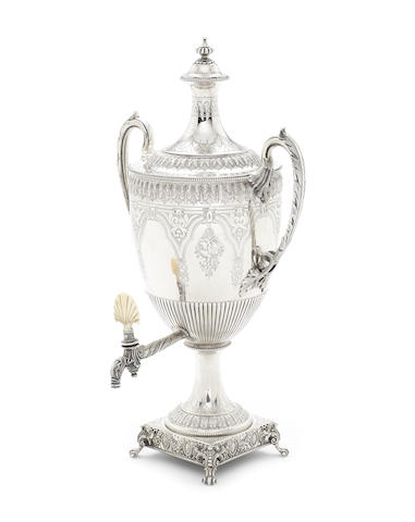 Appraisal: A Victorian silver two-handle tea urn maker's mark only visible