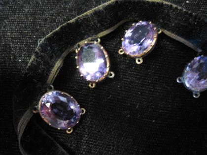 Appraisal: Modified low karat rose gold amethyst riviere necklaceNine amethyst links