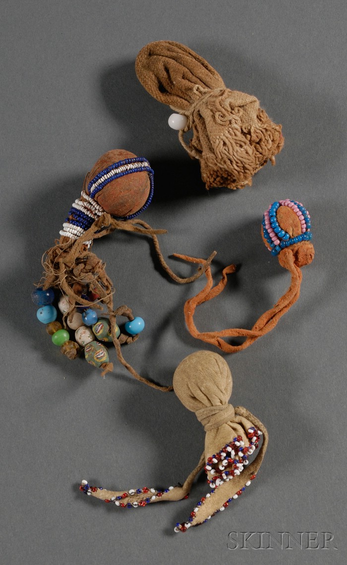 Appraisal: Four Plains Beaded Medicine Pouches Crow two th century both