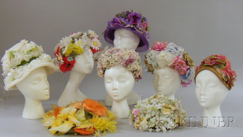 Appraisal: Approximately Twenty-six Assorted Vintage s- s Floral Hats makers include