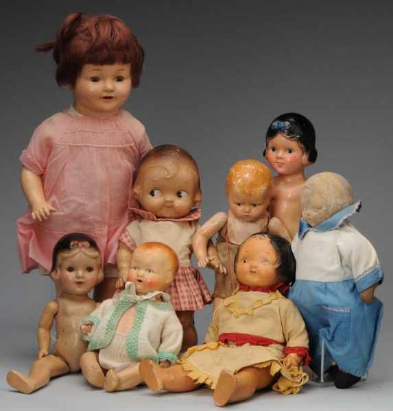 Appraisal: Lot of Composition Dolls Description American - s Horsman Campbell