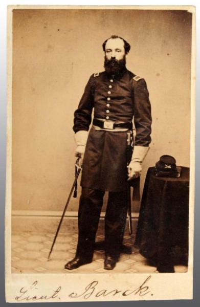 Appraisal: Lieutenant Barck CDV Description rd Rhode Island Artillery Full standing