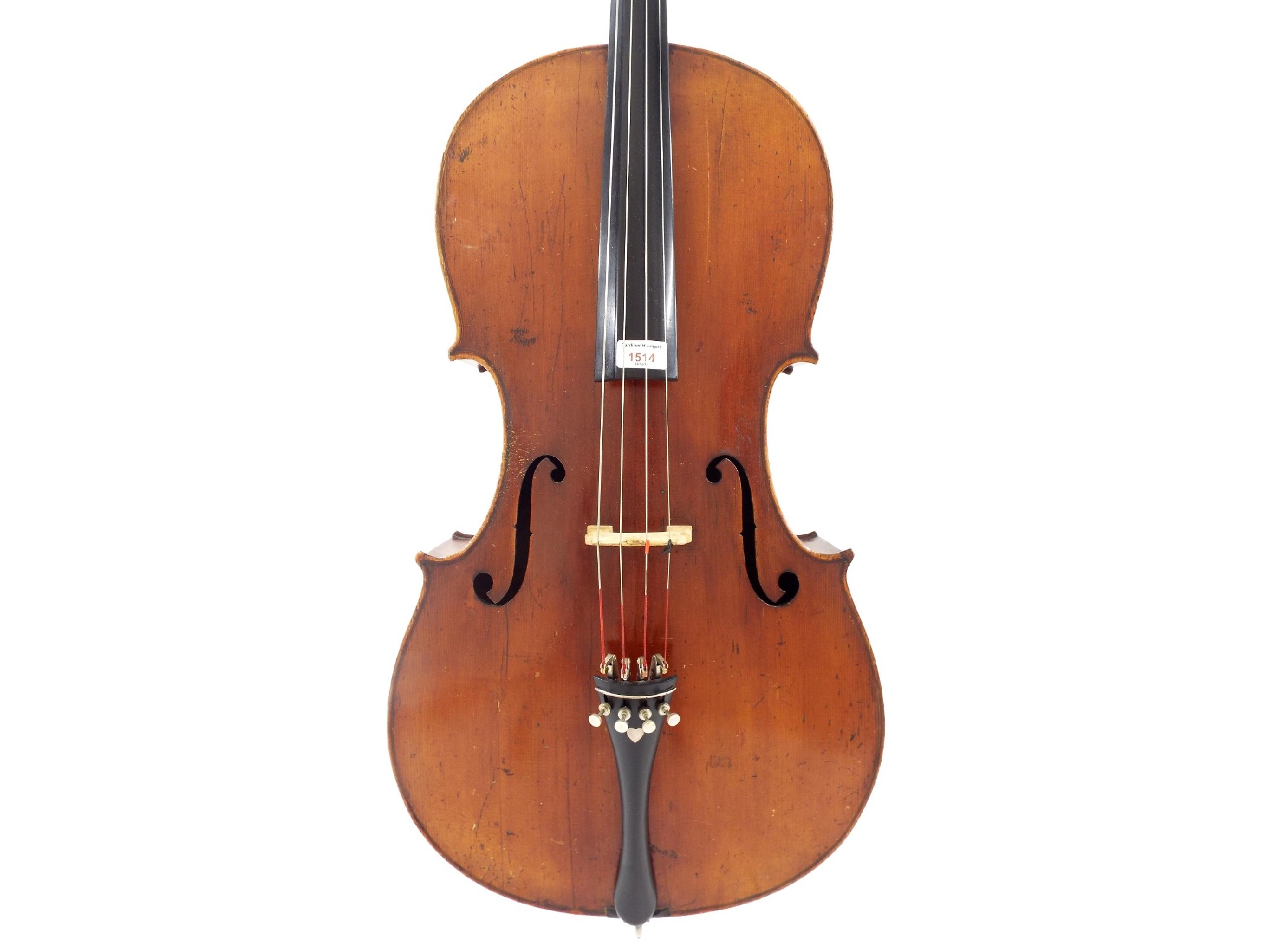 Appraisal: German violoncello circa the two piece back of narrow curl