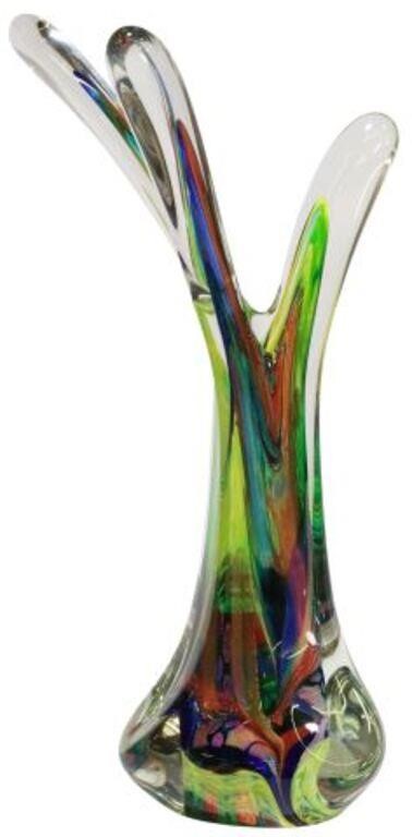 Appraisal: Large contemporary art glass sculpture signed Karg Rollin Karg American