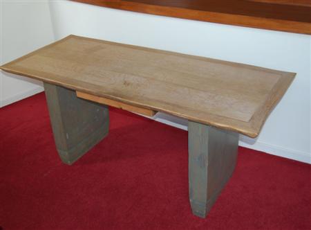 Appraisal: OAK AND PAINTED BEECH PLYWOOD DESK DESIGNED BY CHRISTOPHER NEVILE