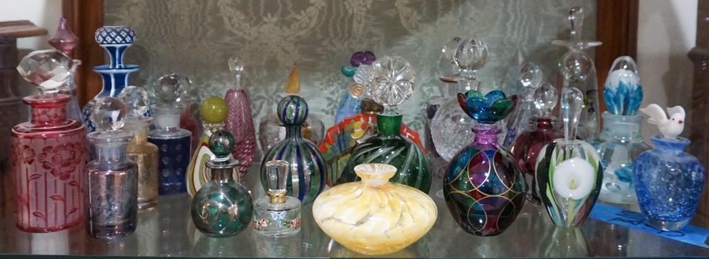 Appraisal: Collection of Twenty-Eight Glass Perfumes H of Tallest in cm