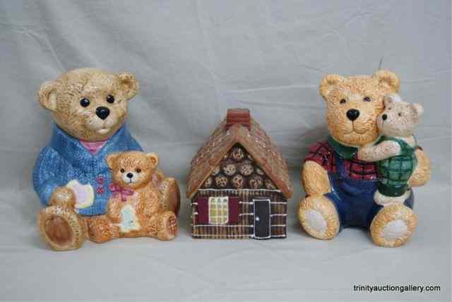 Appraisal: Bears Ginger Bread House Cookie Jar CollectiblesModern era ceramic cookie