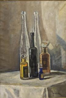 Appraisal: Rafael Giralt Bataller Spanish b Still life with wine and