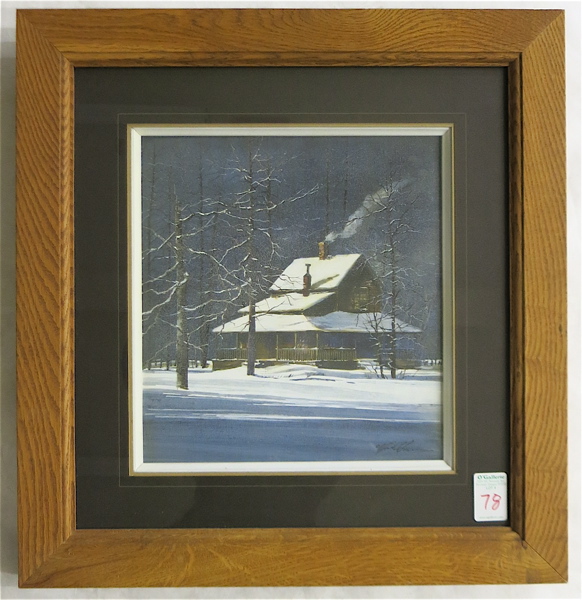 Appraisal: MARK LAUNER EGG TEMPERA ON BOARD Oregon born Cabin in