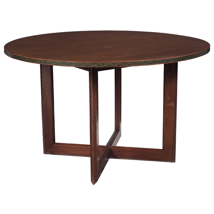 Appraisal: Frank Lloyd Wright table manufactured by Heritage Henredon circular top