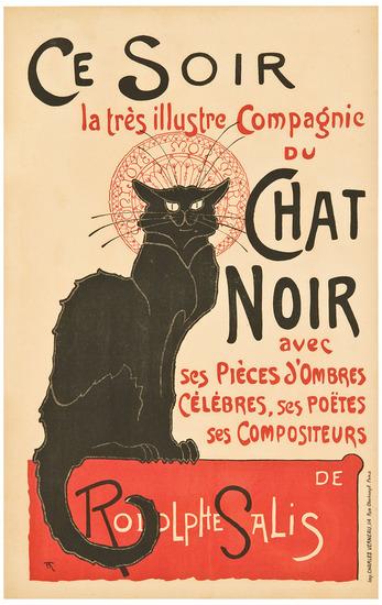 Appraisal: STEINLEN Theophile Alexandre - CHAT NOIR CE SOIR lithograph in