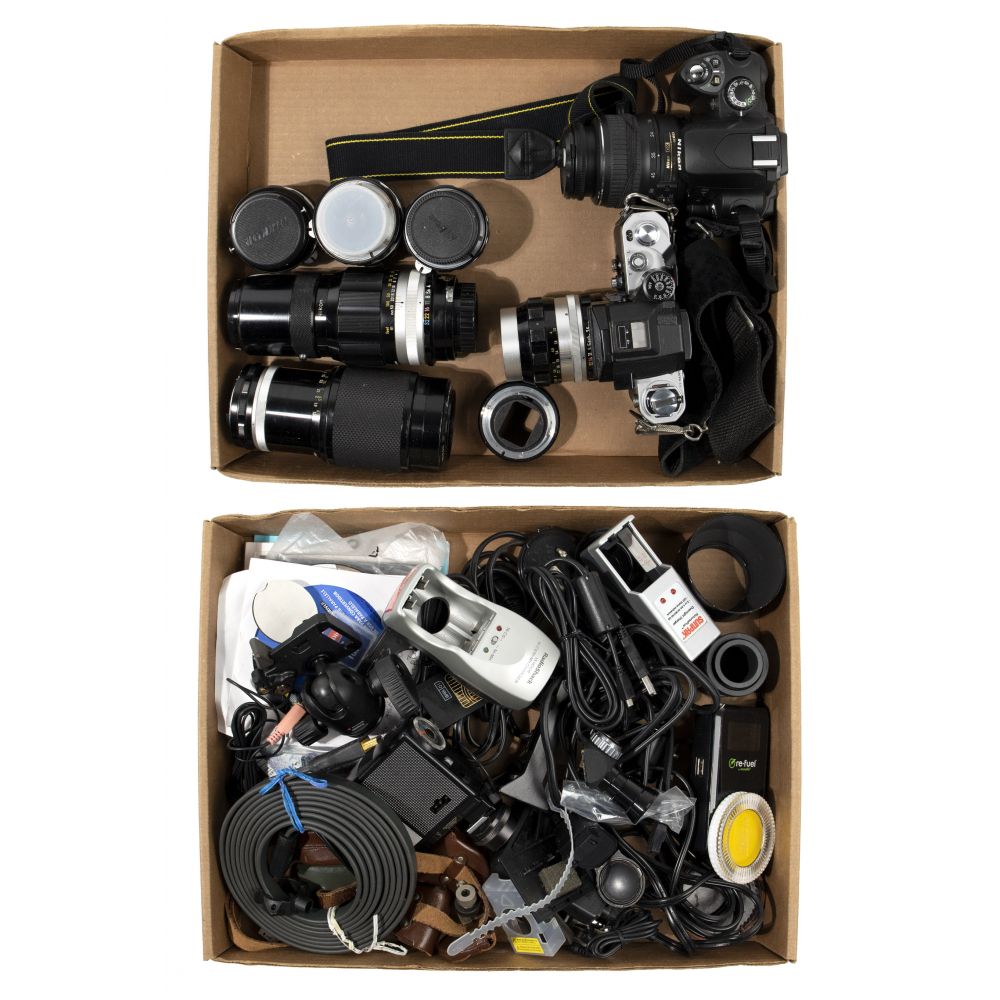 Appraisal: NIKON CAMERA AND ACCESSORY ASSORTMENT items including a D having