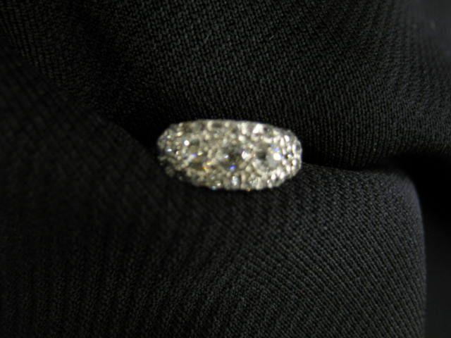 Appraisal: Diamond Ring cluster of diamonds totaling carat in antique white