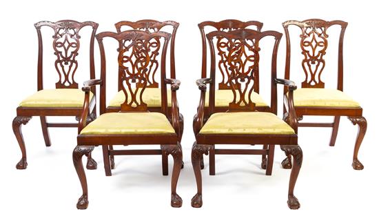 Appraisal: Sale Lot A Set of Eight Chippendale Style Mahogany Dining