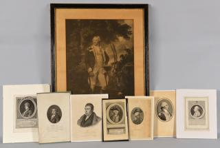 Appraisal: Engravings of American Revolutionary Officers and Dignitaries Engravings of Lafayette