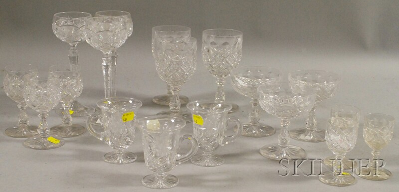 Appraisal: Six Sets of Colorless Cut Glass Stemware including sets of