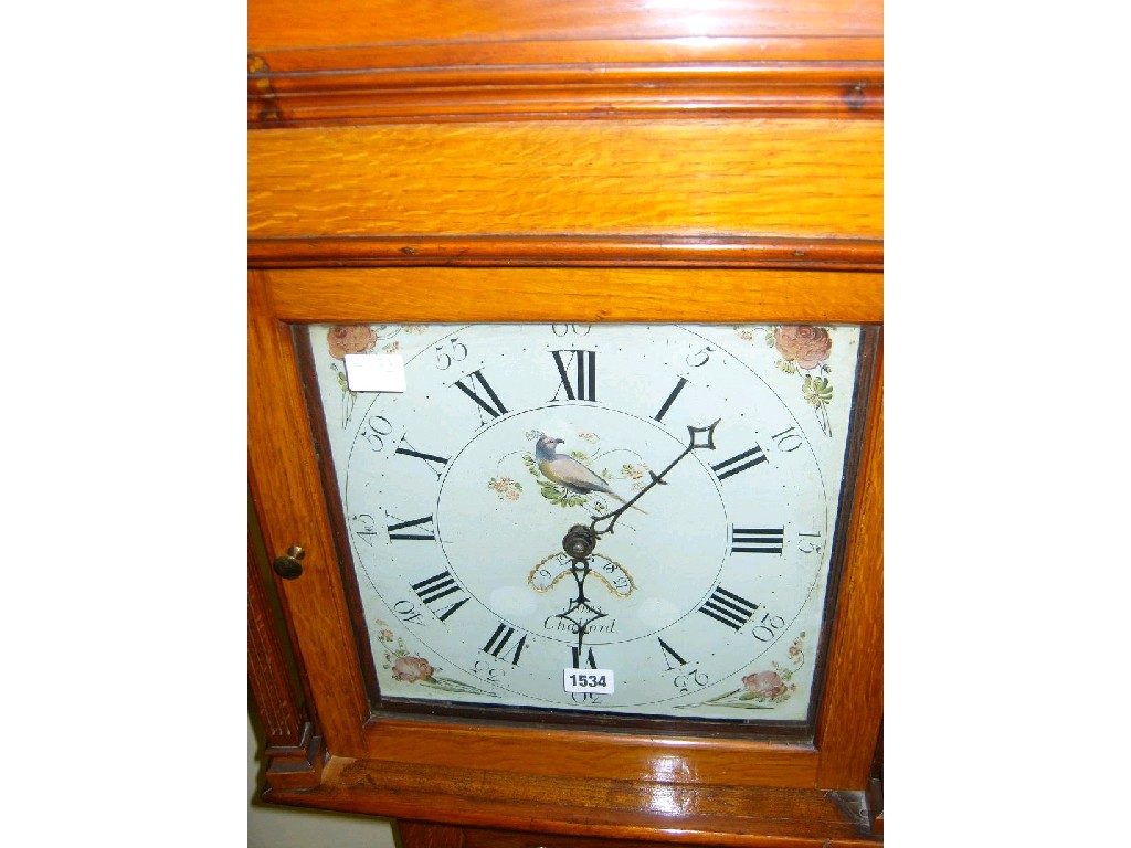 Appraisal: A th century oak long case clock with painted dial