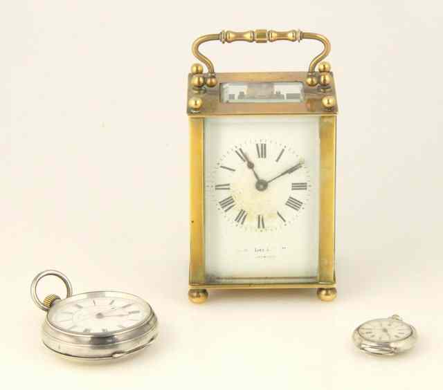 Appraisal: A th Century French carriage timepiece Duverdry Bloquel Paris cm