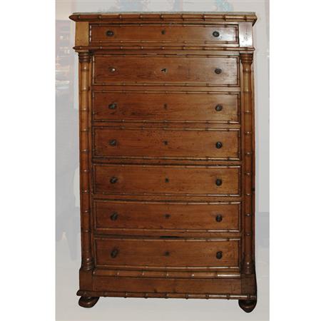 Appraisal: Victorian Marble Top Faux Bamboo and Pine Drop-Front Desk Estimate