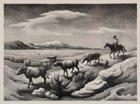 Appraisal: THOMAS HART BENTON Wyoming Autumn Lithograph x mm x inches